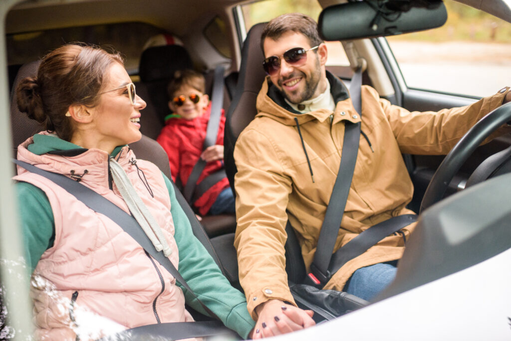 happy friendly family travelling by car on rural r 2023 11 27 05 32 53 utc